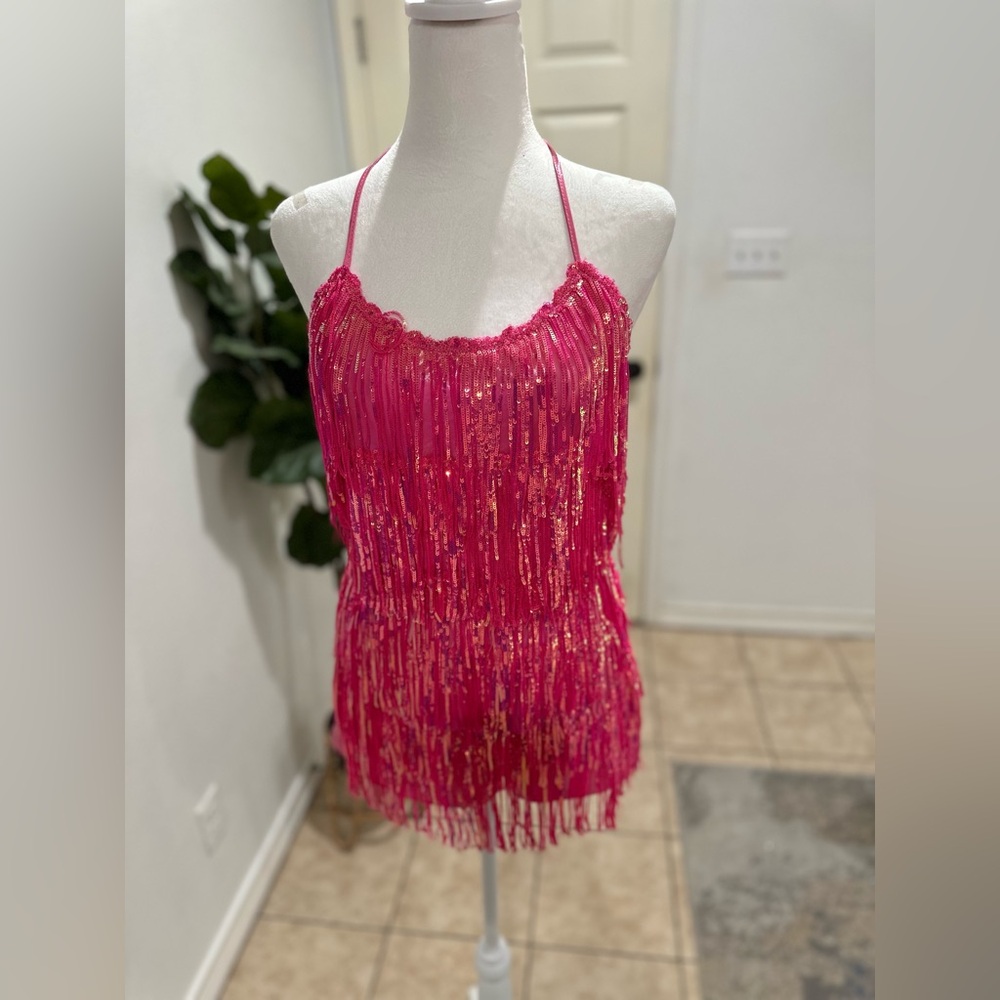 AKIRA Pink Embellished Camisole Top
